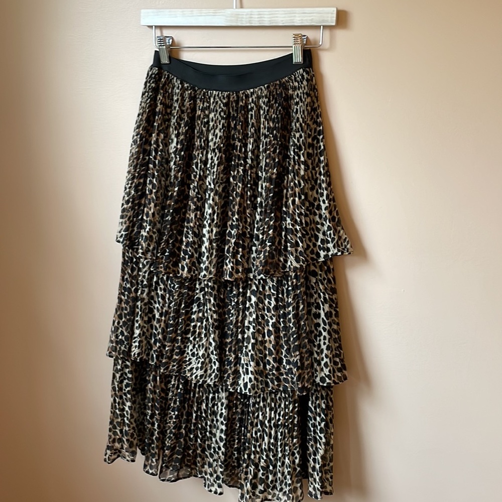 Top Shop Tiered Maxi Skirt Leopard